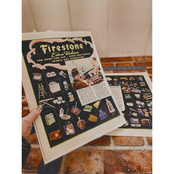 1942 Firestone 2-Page Vintage Print Ad‎ - Extra Values & Wartime Products - Picture 2 of 7